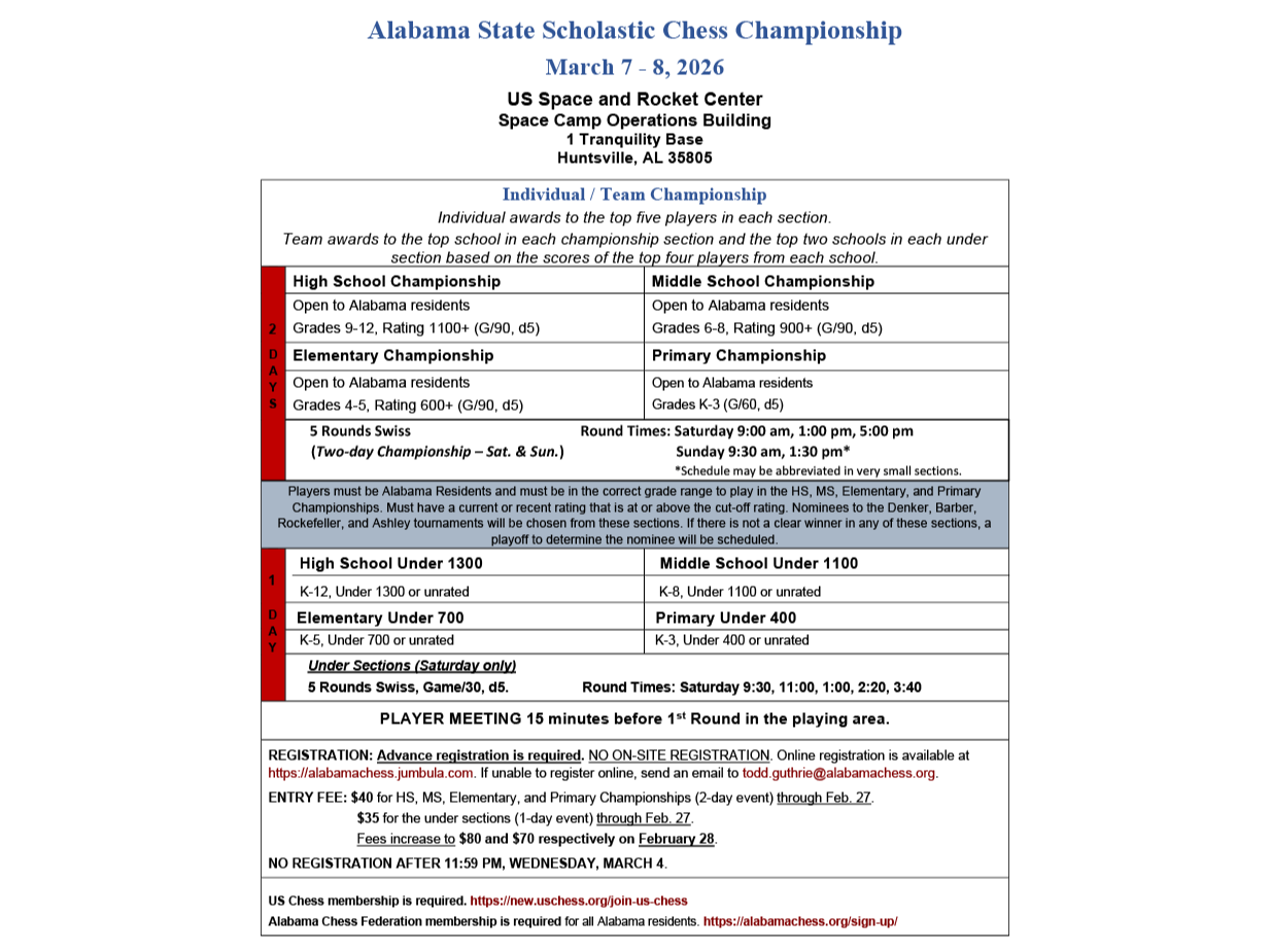Register for the 2026 State Scholastic