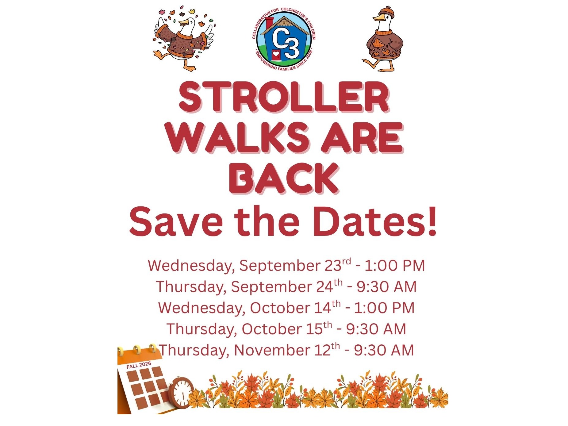 Stroller Walks Fall 2026