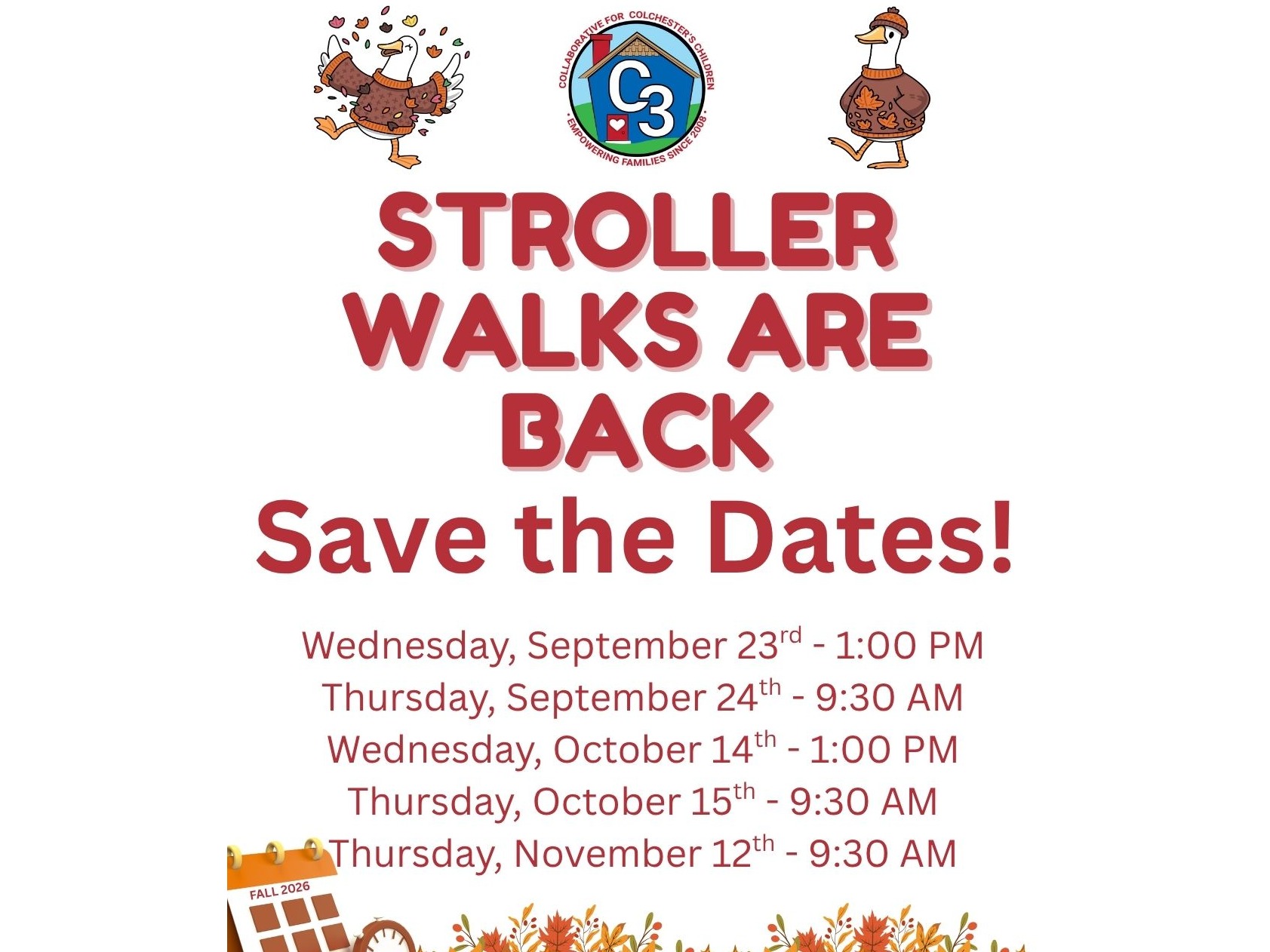Stroller Walks Fall 2026