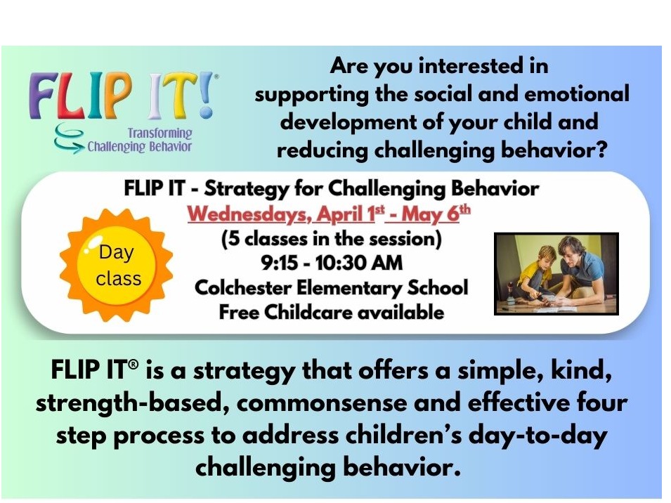 Spring 2026 Parent/Caregiver Programs --- FREE childcare is always available during our Parent/Caregiver programs. Please contact Melissa Deacon at mdeacon@colchesterct.org in advance to sign up your child.