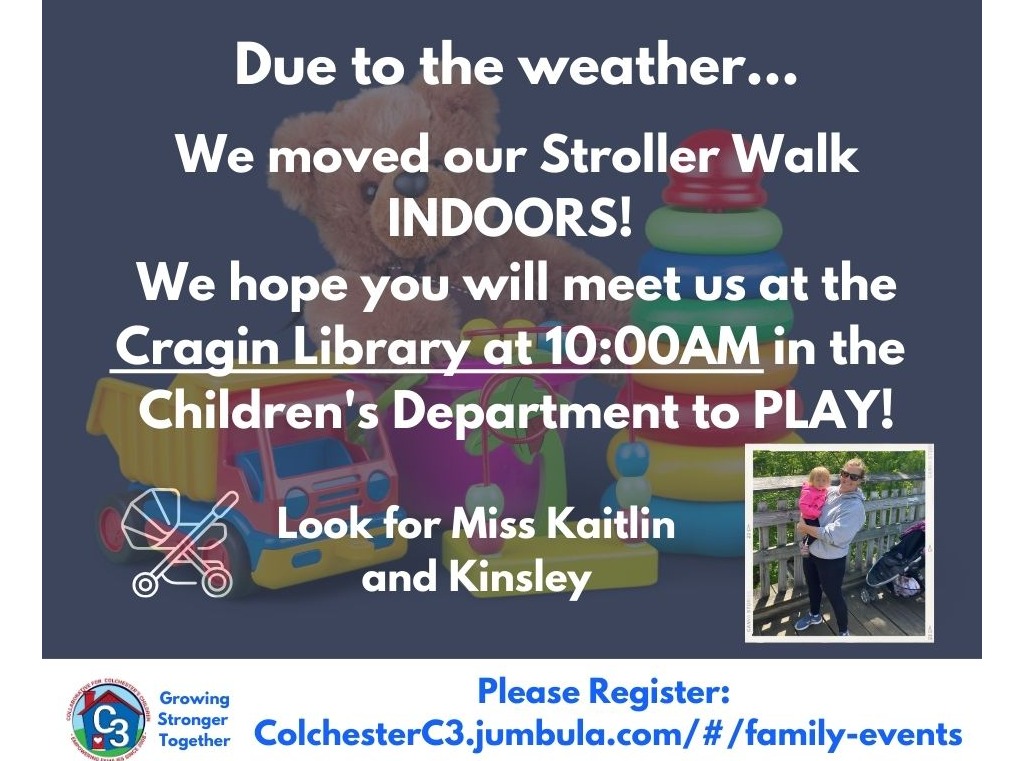 Monthly Stroller Walks on the Airline Trail. Join us for  fresh air, movement and connection with your child & others! Please NOTE: We are offering morning & afternoon walks !