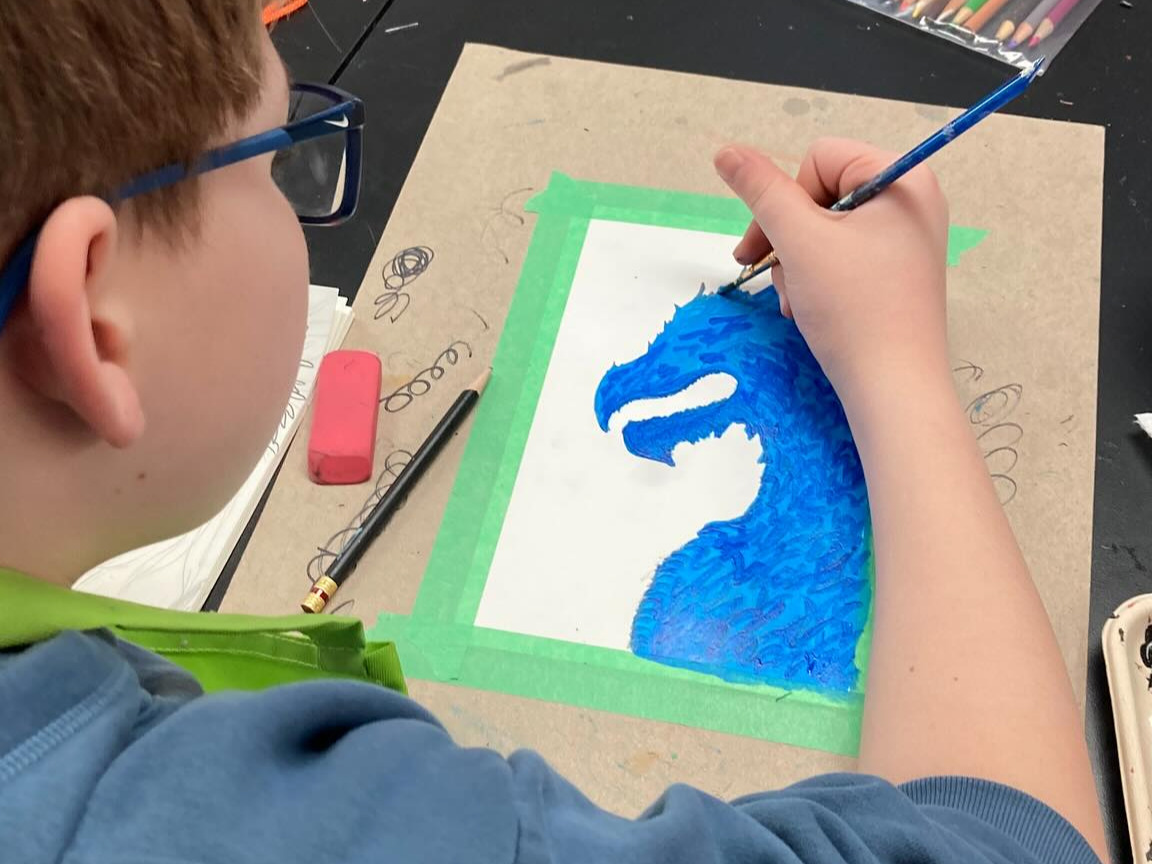 Ages 8-14 weekly art classes