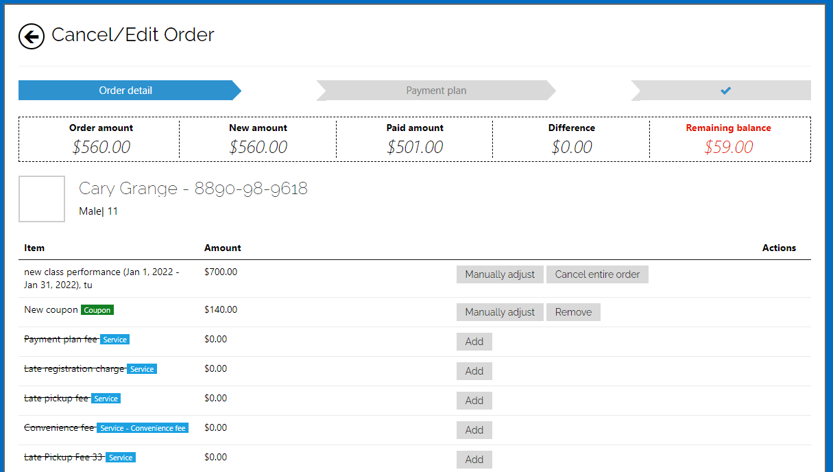 order history order history